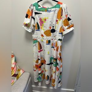 NWT Ny Collection multicolor short sleeve maxi dress size XL